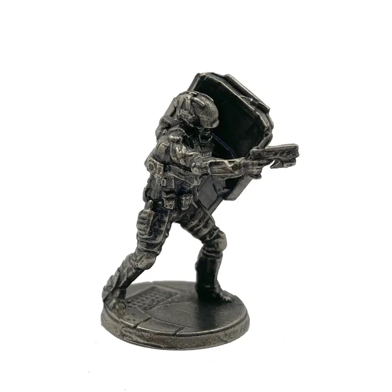 1pc Vintage Solid Cupronickel Mech Soldier Model Figure Futuristic Warrior Desktop Game Ornament Boy Gift