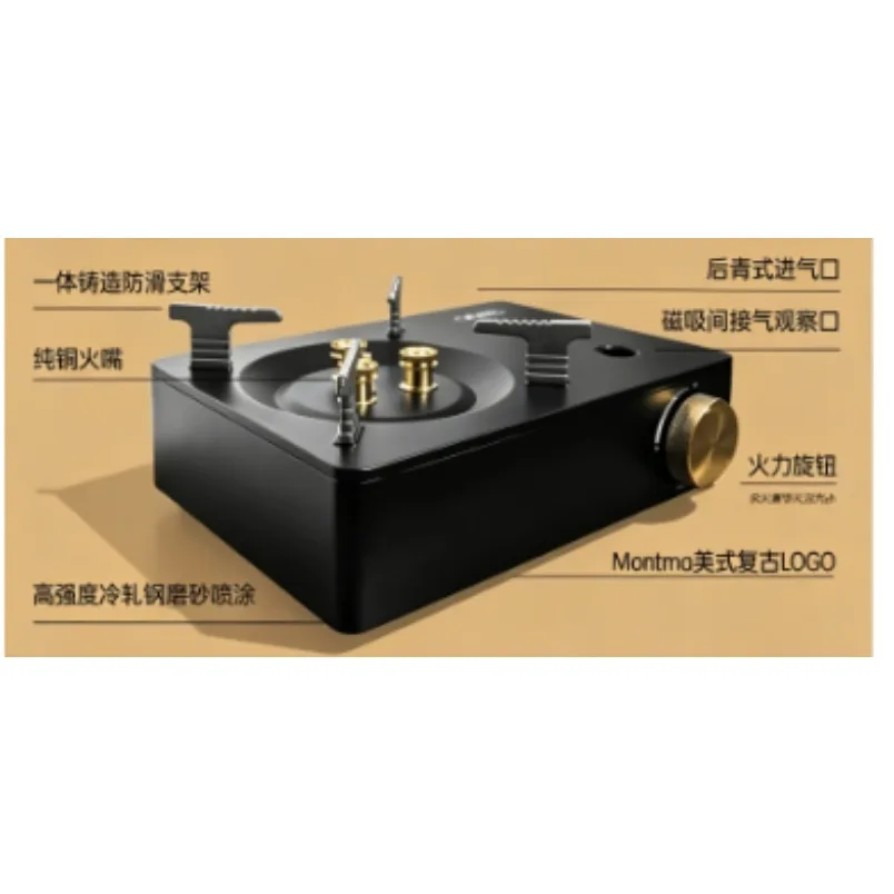 3‑Burner High Power Butane Gas Stove Portable Outdoor Camping Cooker for Boiling Water Coffee Baking Pan
