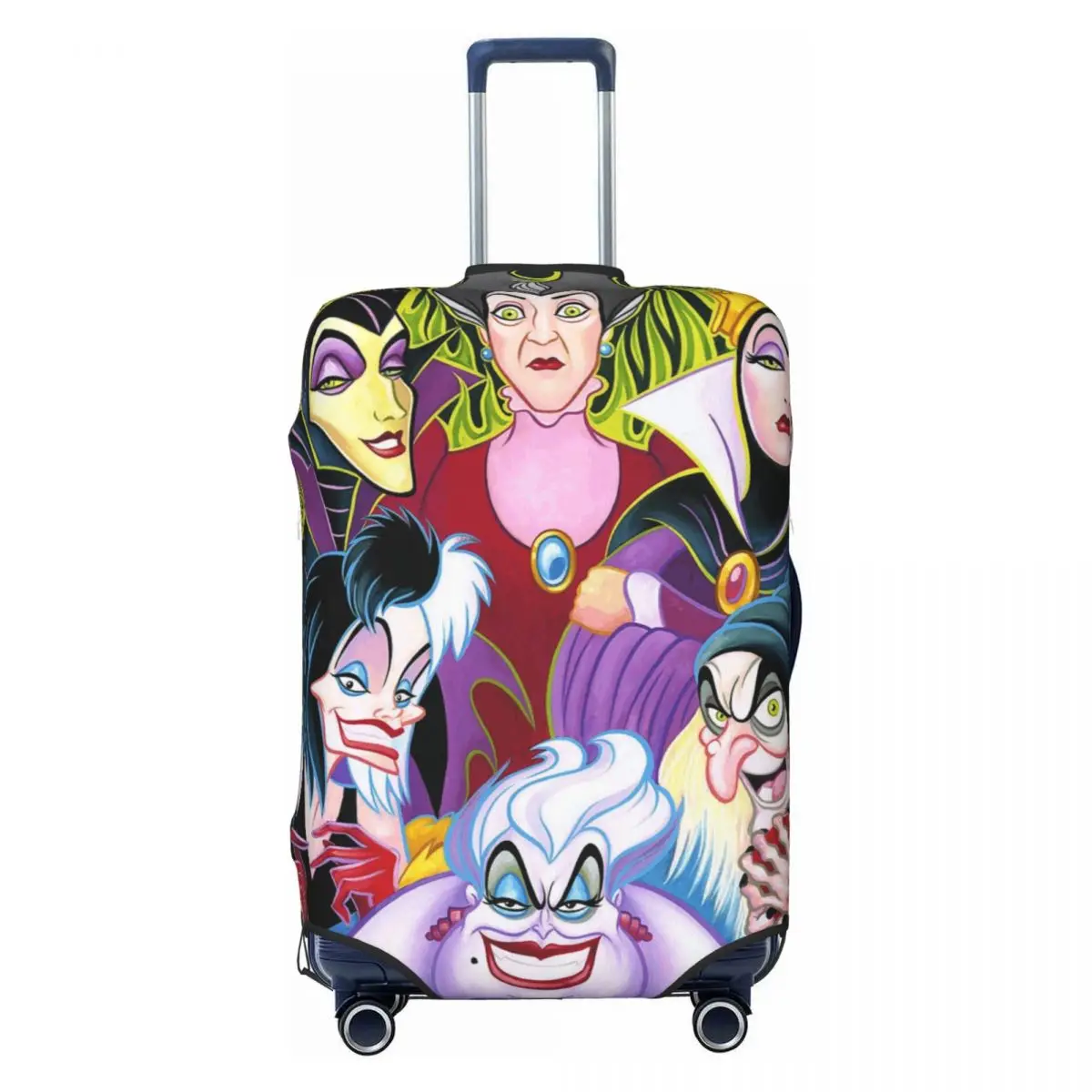 

Чехол для чемодана с графическим рисунком «Злодеи» в мультяшном стиле, моющийся, защитный, подходит для чемоданов 18-32 дюйма
