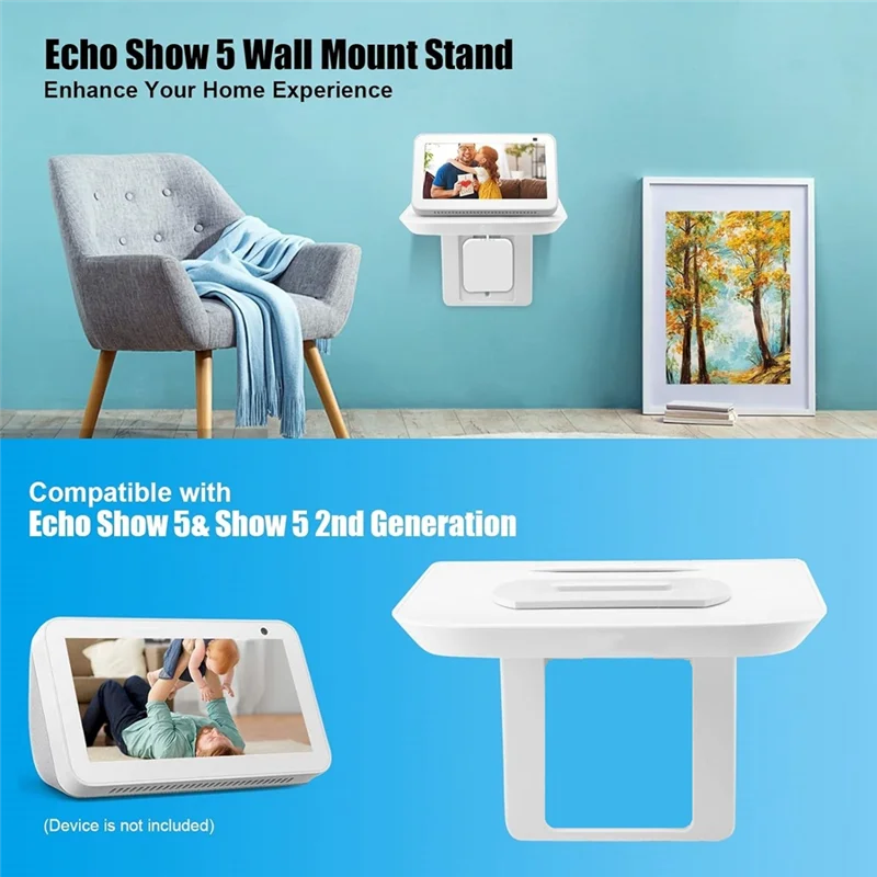 Suporte de parede para echo show 5 echo show 8, suporte de alto-falante giratório ajustável, acessórios para alto-falantes inteligentes