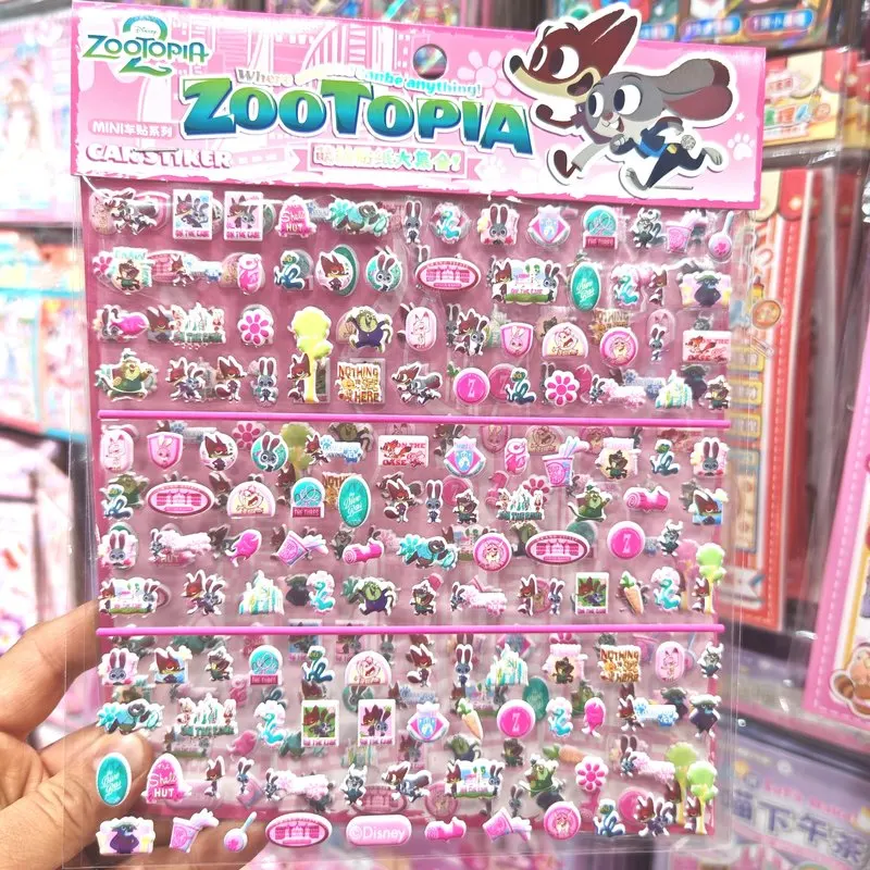 Pegatinas 3D Grandes de Doble Capa de Zootopia, Lindas Pegatinas Decorativas de Dibujos Animados para Auriculares, Papelería, Laptop, Funda de Teléfono