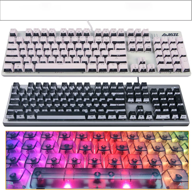 Geen Gegraveerd Leeg Keycaps Stickers Aanpassen Gamer Mechanische Toetsenbord Kant Gegraveerd Engels Brief Type Sticker Clear Key Cap