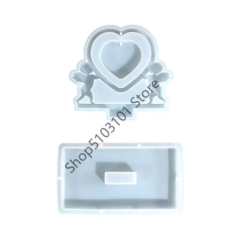 

X6HE Large Heart Resin Photo Frame Mold Silicone Picture Frame Mould for Home Decor