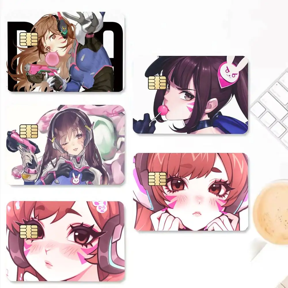 Pop Game Overwatch Fan D.Va Credit Card HD Stickers Game Card Decal Small Chip Waterproof Sticker Gift