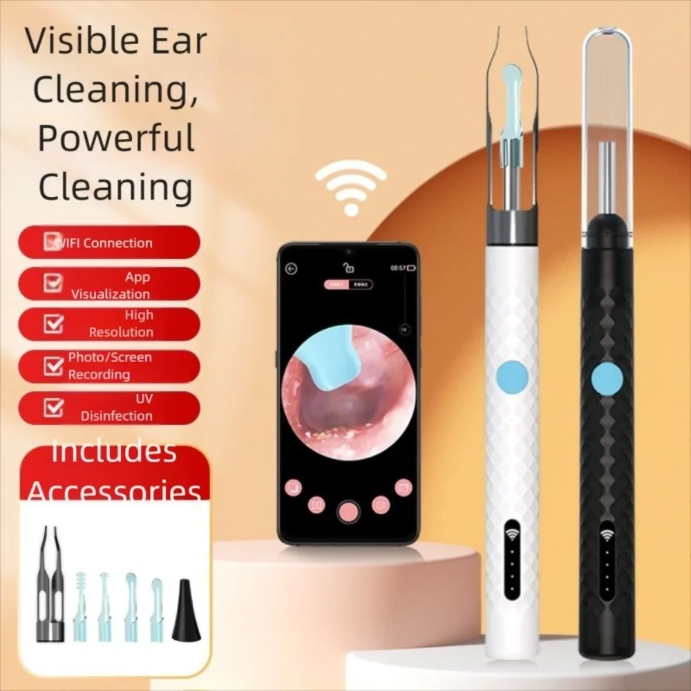 

Smart Visual Ear Cleaner LED Lights USB Charging Ear Sticks with Camera WIFI Connection Ear Wax Removal Kit Ear Cleaning Tool