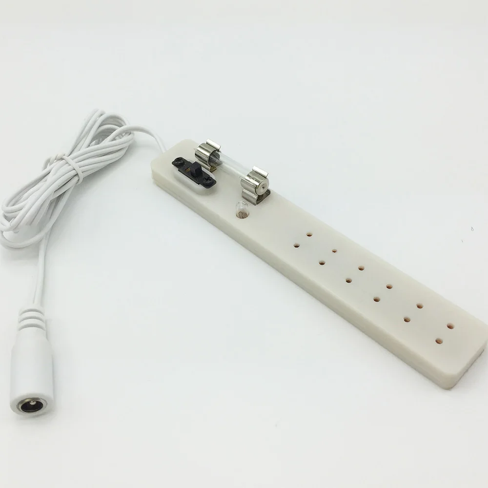 Dollhouse Accessories 12V Portable Power Supply Adapter Transformer Strip Multiple Socket For Doll House Miniature Lamp Light