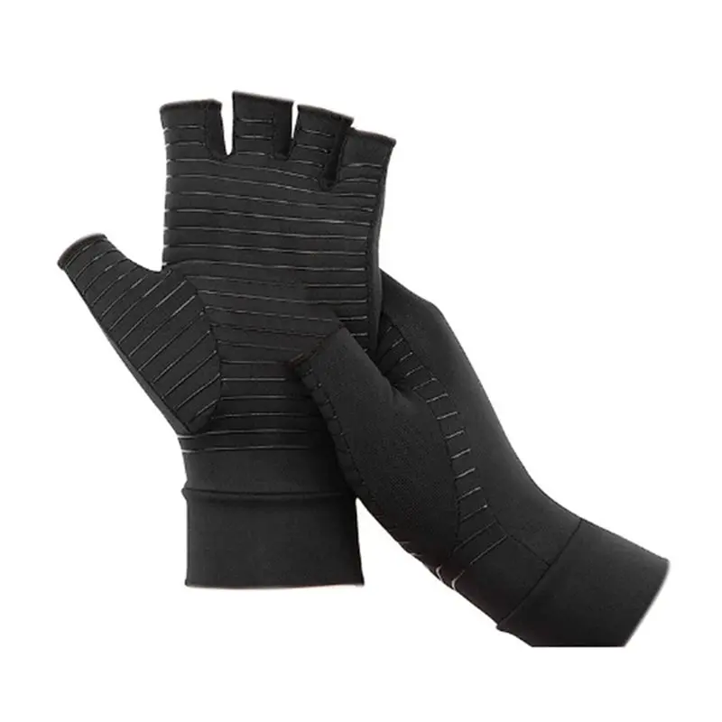 T22C 4X Arthritis Gloves Hand Support Wrist Brace For Swelling - Fingerless Compression Gloves Wrist Pain Support Women Men