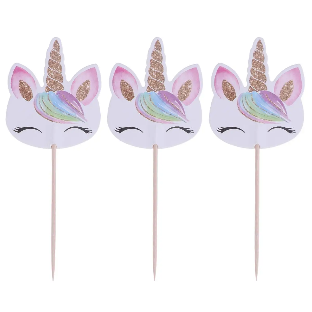 

24 Pcs Cake Toppers Double Sided Safe Eco Friendly Birthday Party Supplies Cake Flags Cupcake Picks Decorations