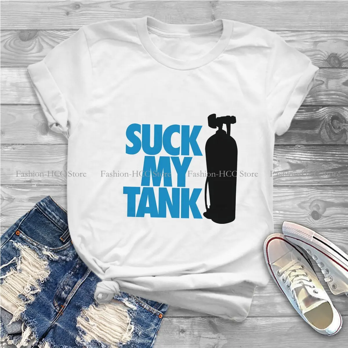 Suck My Tank Hipster Polyester TShirts Dive Diving Female Harajuku Tops T Shirt O Neck