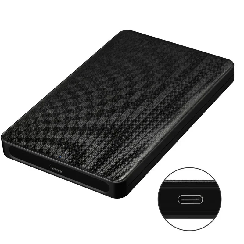 Boîtier de disque dur mobile USB 3.1 Type-C, ordinateur portable SATA, motif de grille SSD, capacité de 6 To, 2.5 pouces