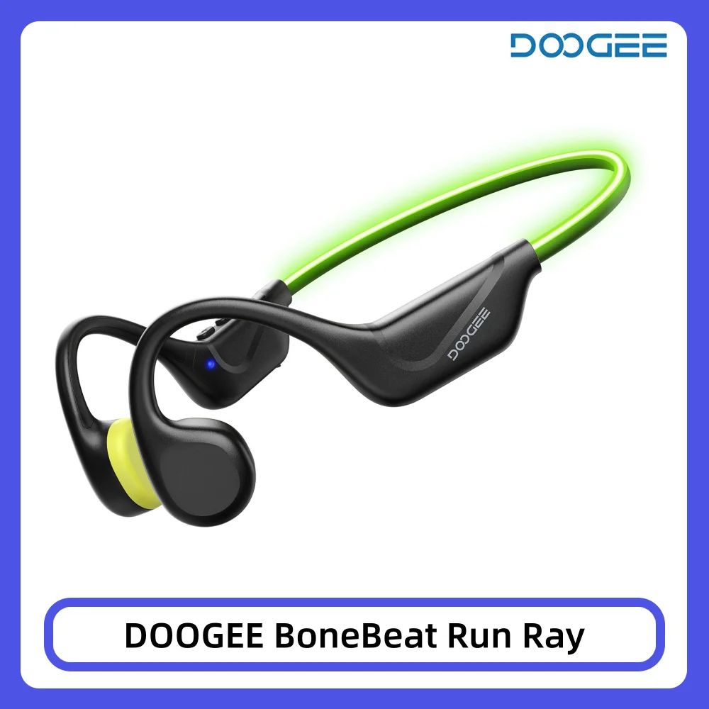 Écouteurs à conduction osseuse DOOGEE BoneBeat Run Ray, 10 heures d'autonomie, Bluetooth 6.0, dynamiques, sportifs, légers, ouverts, sans fil