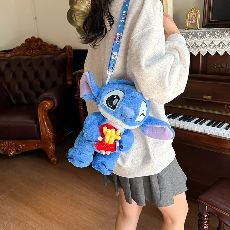 Disney 2025 New Cute Stitch Doll Backpack Crossbody Bag Soft Cute Cartoon Plush Birthday Holiday Christmas Best Gift