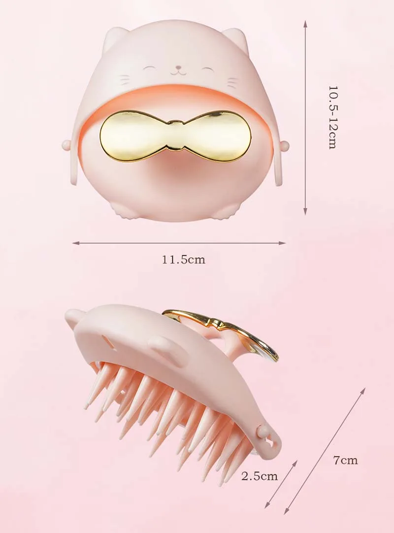 Karikatür tarak tırnak koruma anti-kaşıntı temiz kafa derisi Scratcher silikon şampuan fırça başkanı masaj saç tarak şekillendirici aksesuarları
