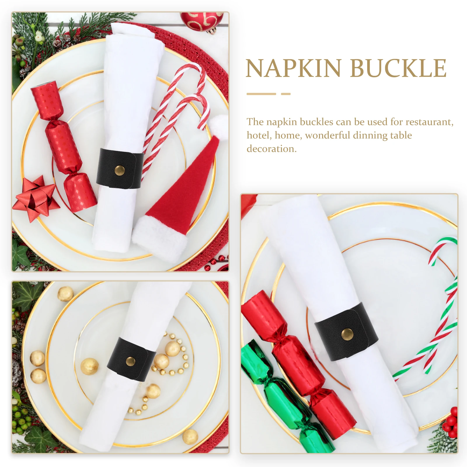 

4 Pcs Napkin Rings Decorative Waterproof H made Table naments Serviette Buckles Banquet Home Party Props Dinning