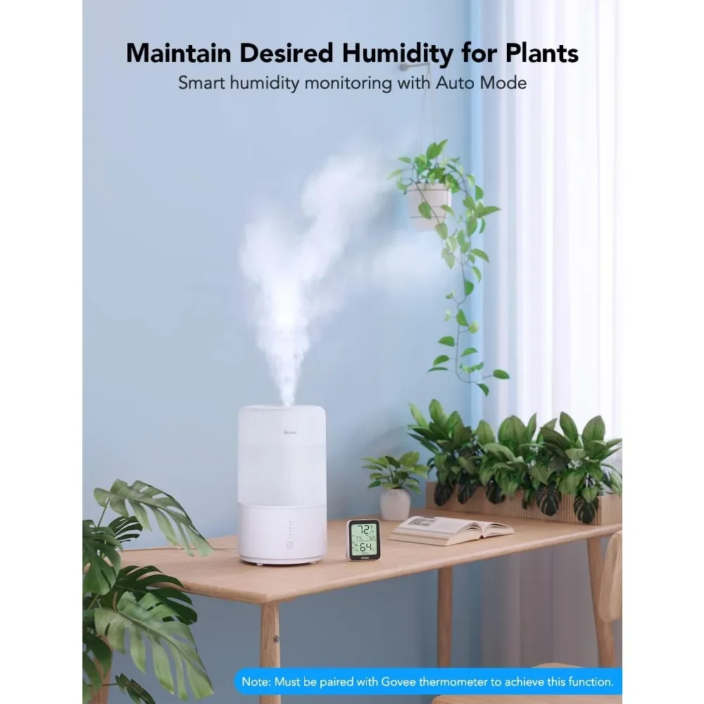 Smart Humidifiers for Bedroom, Top Fill 3L Cool Mist Humidifier, Auto Mode, 360°Nozzle with Adjustable Mist Air Humidifier