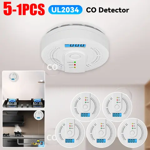 Digital Carbon Monoxide Detector CO Alarm Detector with LED Indicator High Sensitive Gas Detector Sound Warning Gas Leak Sensor