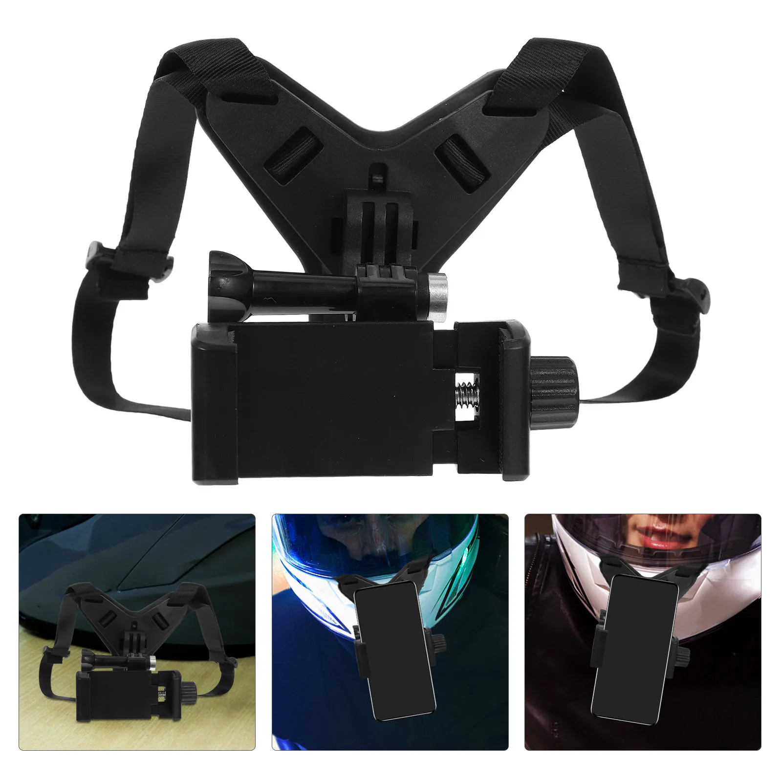 

Крепление для телефона, регулируемый ремешок на подбородке для противоударного держателя велосипедной камеры, универсальный держатель для смартфона - крепление на подбородке мотоцикла,