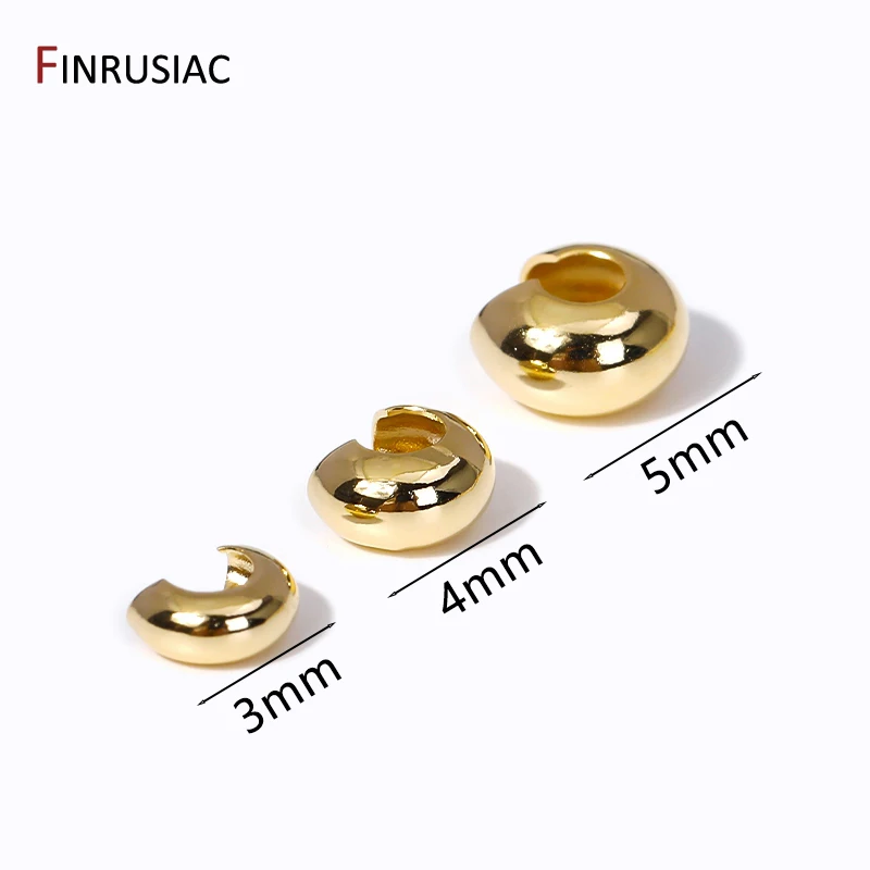 DIY Jewelry Making Supplies 14K Gold Plated Brass Covers Crimp End Beads, Calotte Ends, Tube Beads Jewelry Accessories Wholesale