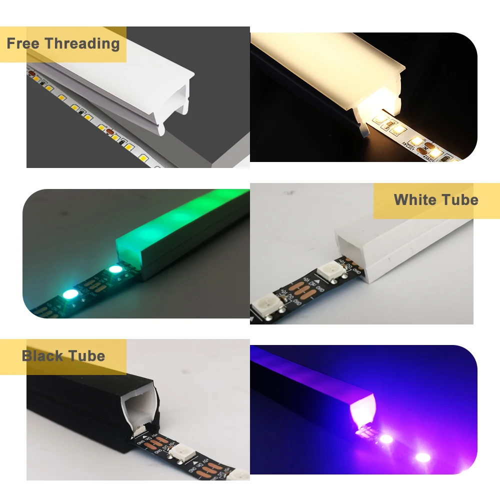 Silicone Neon Tube IP67 Waterproof Flexible Soft Silica Gel Sign For WS2811 WS2812B 5050 2835 COB LED Strip Light 1m 2m 3m 4m 5m