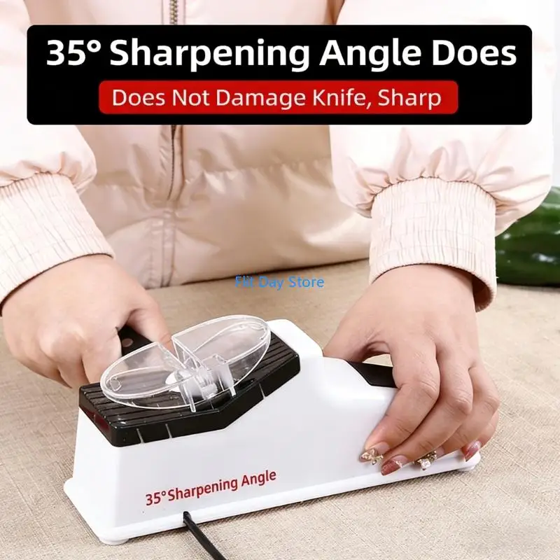 F92C Automatic Blade Sharpener Multifunctional Electric Grinding Sharpening Tool Quick Edges Restoration for Busy Households