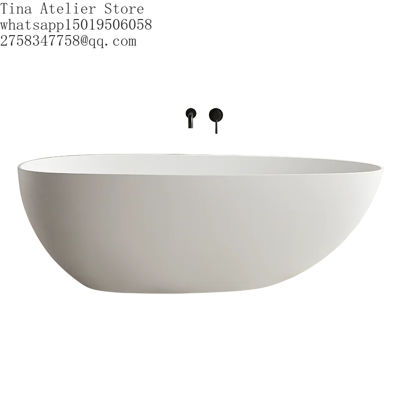 Foshan Factory Direct Sell Soft Cloud Eco-Friendly Freestanding Soaking Marble Tub Bathroom Project Custo=m Artificial Stone