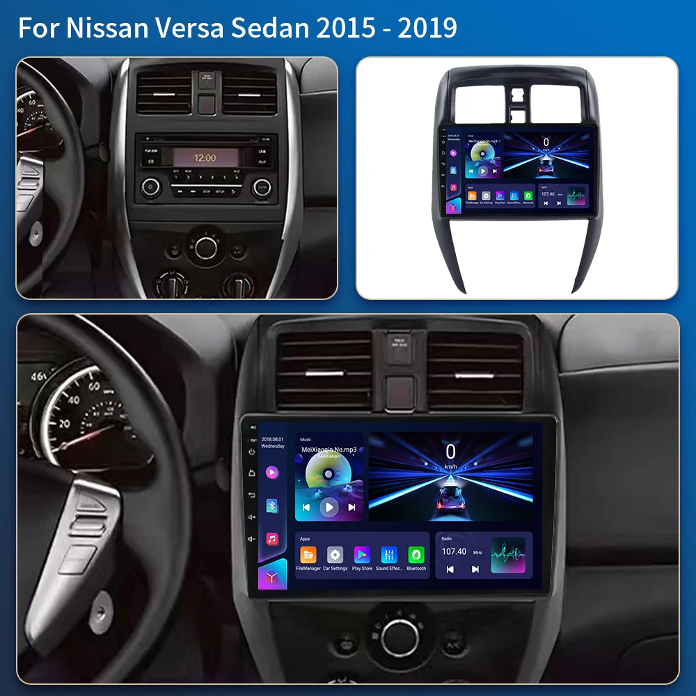 2Din Autoradio 8 Core Car Radio for Nissan Versa Sedan 2015 2016 2017 2018 2019 Stereo Carplay Android Auto GPS Navi 4G DSP QLED