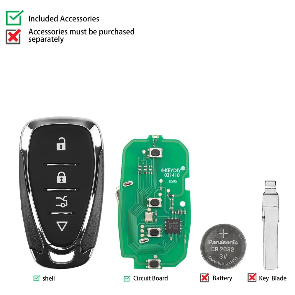 Picture 4: KEYDIY KD ZB32-4 Universal Smart Remote Key 4 Buttons for Chevrolet Type Car Remote Key for KD-X2 KD-MAX Key Programmer Tools