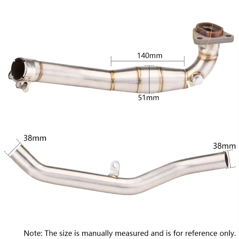 For Motorcycle Adv750 Xadv750 Stainless Steel Motorcycle Link Sliding Into the Front Exhaust Pipe