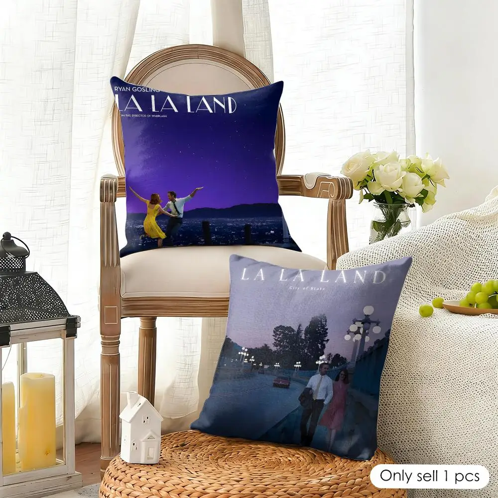 Movie L-La La Land Cushion Cover Organic Linen Square Pillow Case Durable Non-Allergenic And Kind To Skin