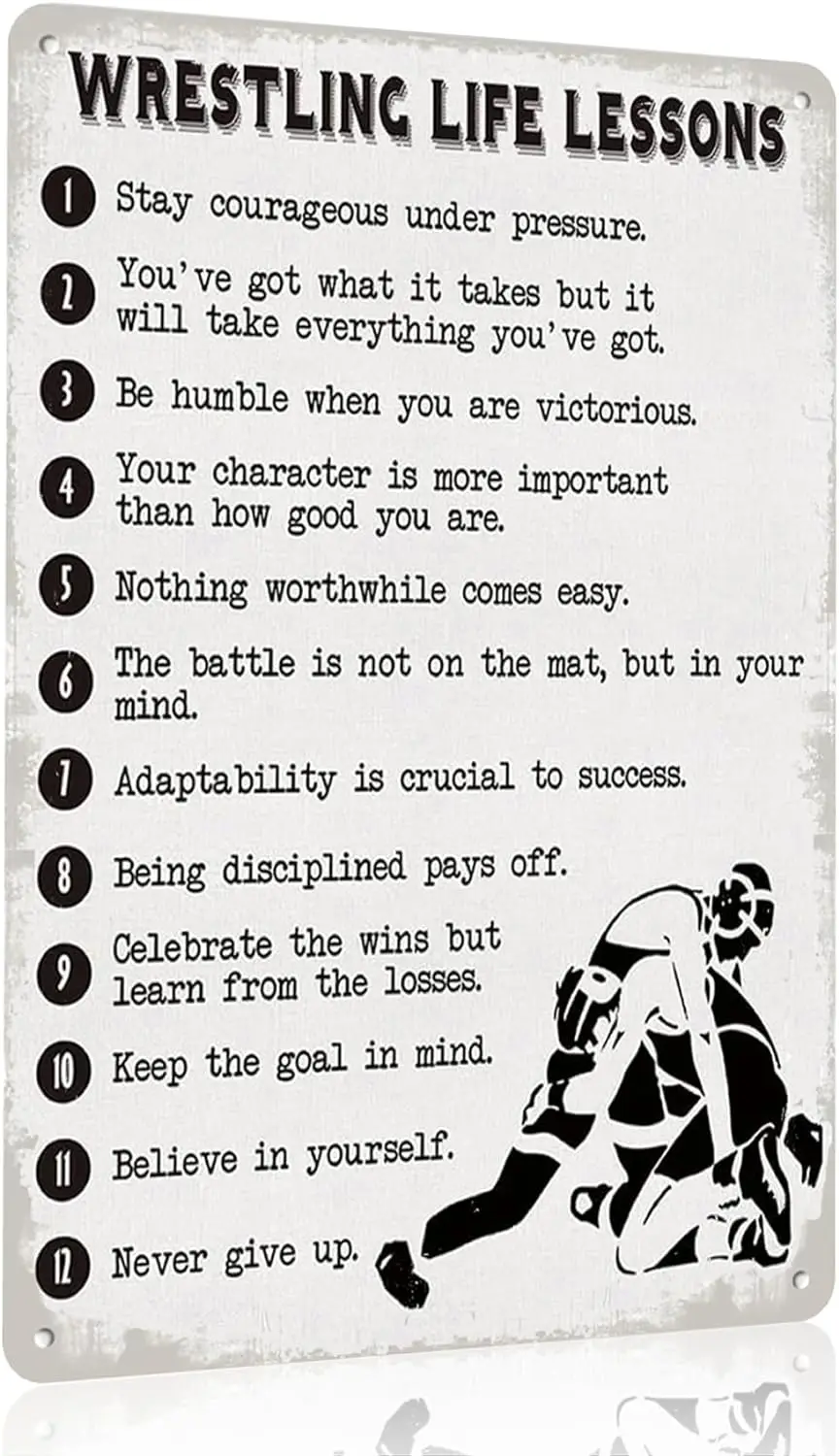 Вдохновляющая борьба Цитата знак-борьба жизненные уроки винтажный жестяной знак для дома офиса спальни тренажерного зала Настенный декор 8x12 Inc