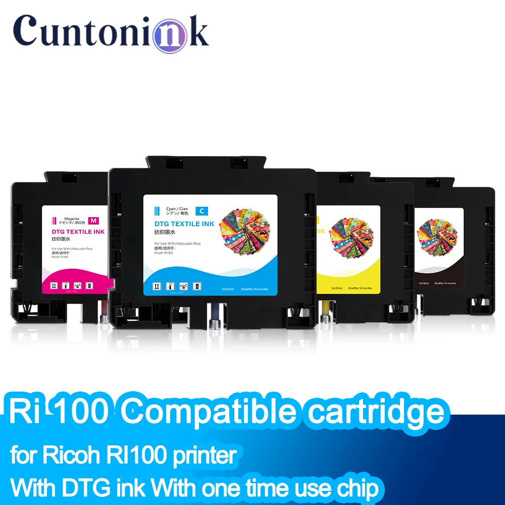 

RI-100 ri 100 Compatible ink cartridge for Ricoh RI100 printer With DTG ink With one time use chip