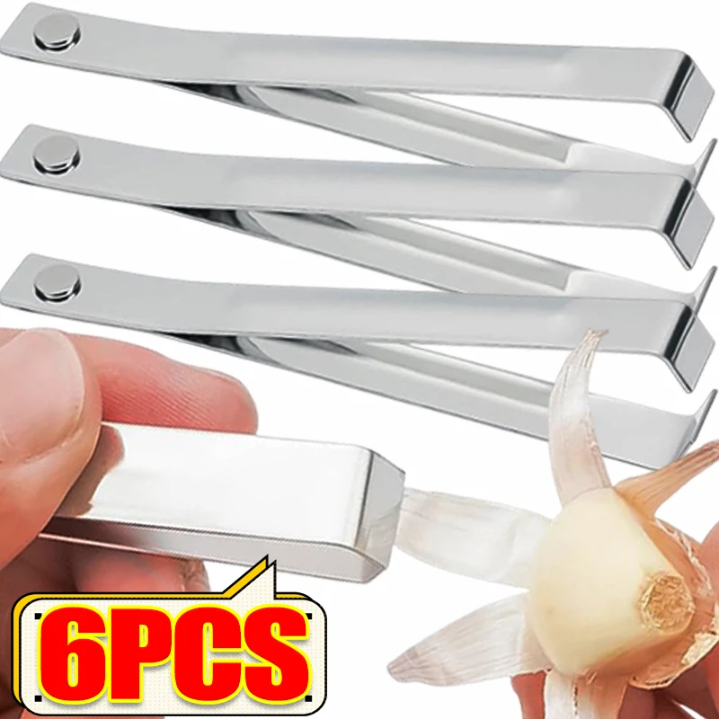 Wholesale Stainless Steel Garlic Peeler Quickly Garlic Peeling Pig Hair Plucking Clip Manual Tweezers Gadget Kitchen Accessories