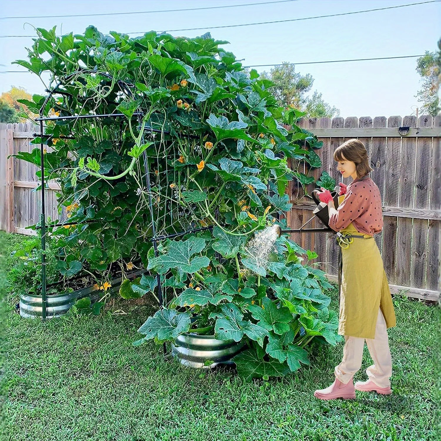 

Extra Tall Stainless Steel Garden Arch Trellis for Climbing Plants - 82.67" High, Lightweight & Durable Outdoor Plant Support