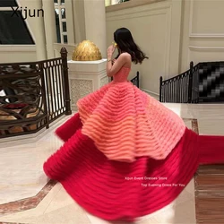 Xijun Pink Evening Dresses High Low Long Prom Dress Prom Ball Gowns Formal Sexy Graduation Dress Gradient Tiered Party Dresses