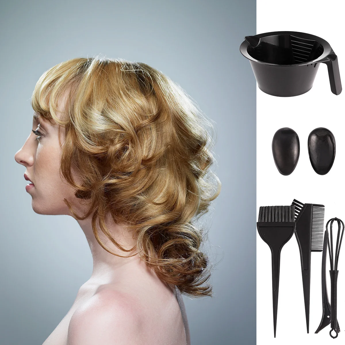 

1Set Hair Dyeing Tool Set Durable Premium Hairdressing Ear Cover Hair Clips Dye Brushes Salon DIY Use Hairdressing Ear Cover