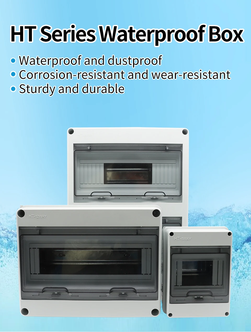 OMCH HT Serie IP65 Wasserdichte Verteilerdose ABS Elektrische Anschlussdose Outdoor-Schutzschaltergehäuse 2-24 Wege – Detail 3