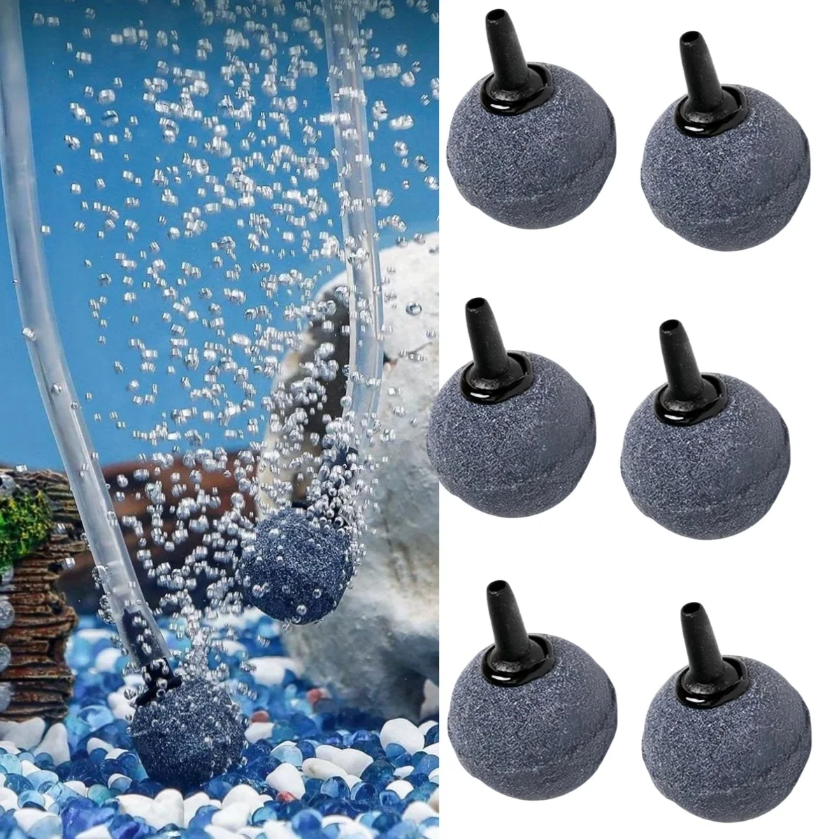 Air Stone Diffuser - 12-Piece Aquarium Aeration Air Diffuser Set