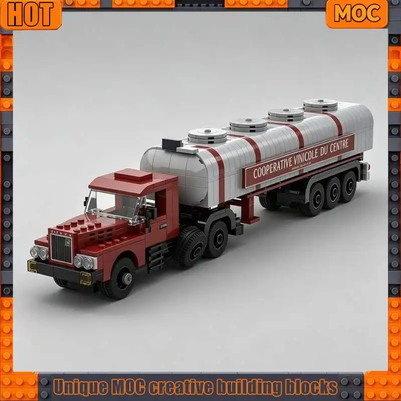 NEW 660PCS Vintage Oil Tanker Truck Semi Trailer Vehicle Model Creative Building Blocks DIY Assembly Toy Collection Display Gift