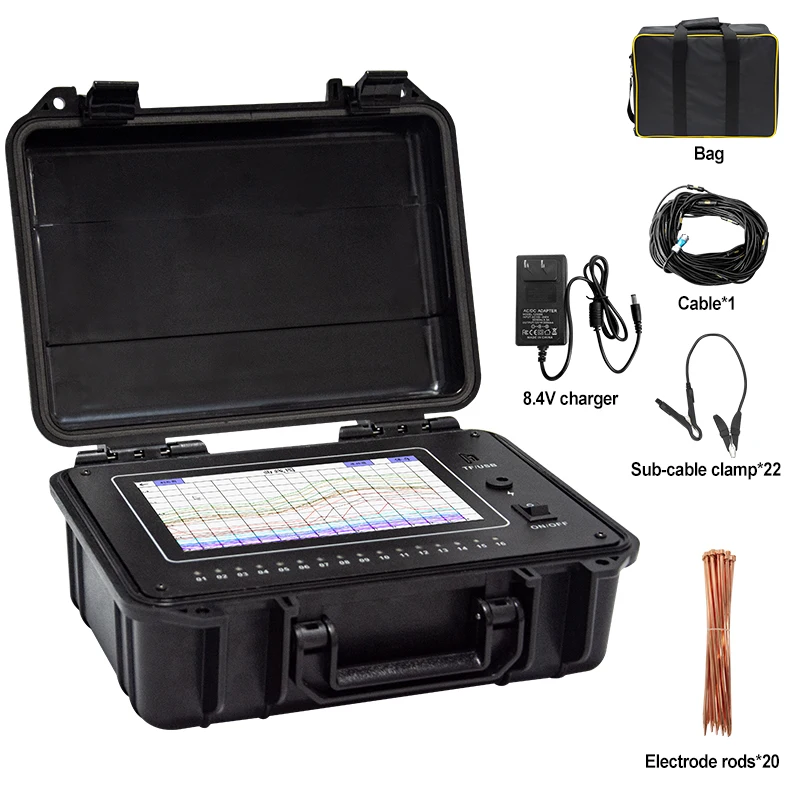 TYM D Series 16 chanels Borehole Logging Geophysics Water Survey 500m 800m 2000m Well Water Detector Underground