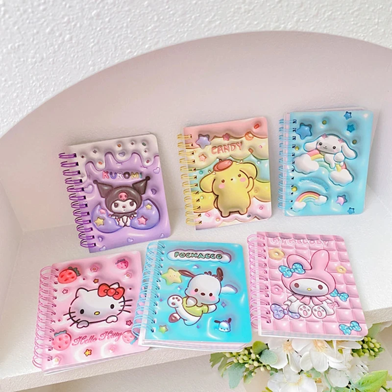 24Pcs Sanrio Notebook Anime Hello Kitty Student Stationery Coil Book Diary Mini Notepad Office School Supplies Kids Gifts