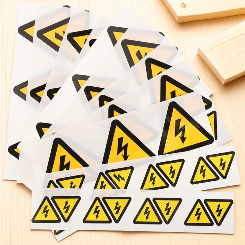 

24Pcs Electric Shock Hazard Warning Stickers Portable Adhesive Safety Labels Electrical Panel Warning Signs Electric Fence Sign
