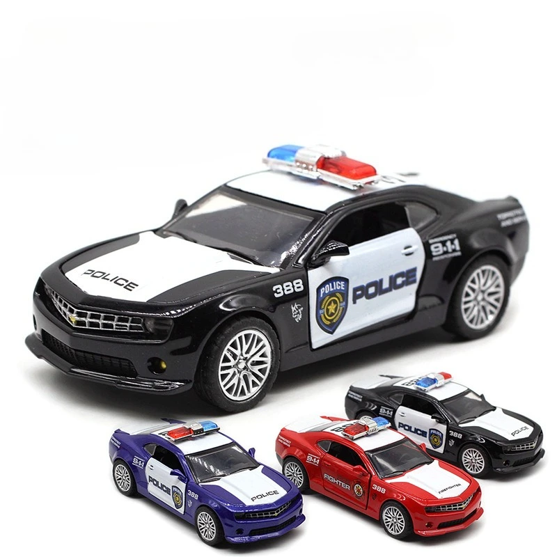 1:32 레트로 경찰차 소방차 모델 합금 자동차 다이캐스트 금속 클래식 장난감 모델 풀백 기능 차량 어린이 선물