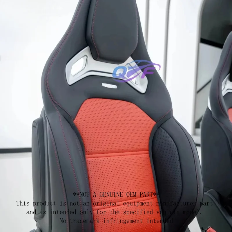 For Mercedes-Benz A45 CLA45 W176 W177 AMG Black Leather Bucket Front Double-row Seats With Heating (Red Stitching)