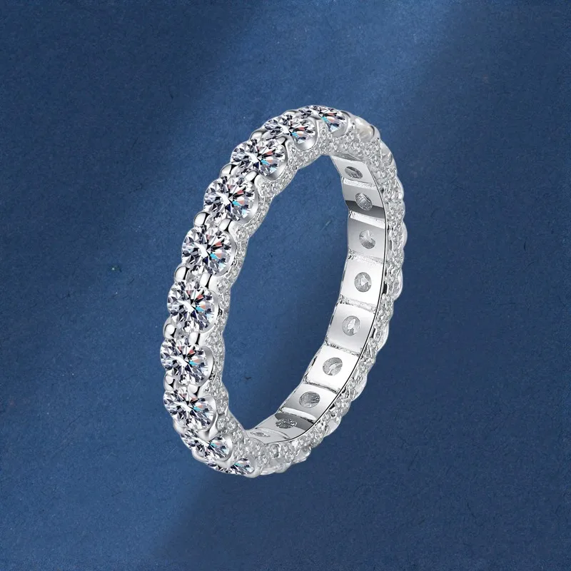 

Full Circle 2.1 Carat Moissanite Diamond Rings for Women, Sparkling Platinum Pt950 Ring Luxury Fine Jewelry Party Birthday Gift