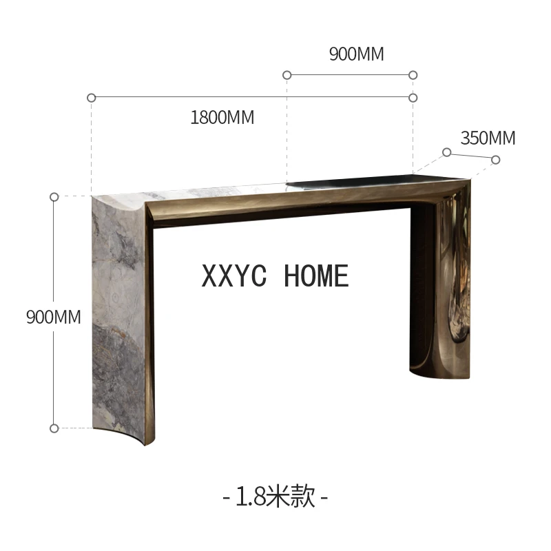 Light Luxury Italian Minimalist Marble Entrance Cabinet Stainless Steel Home Side View Console