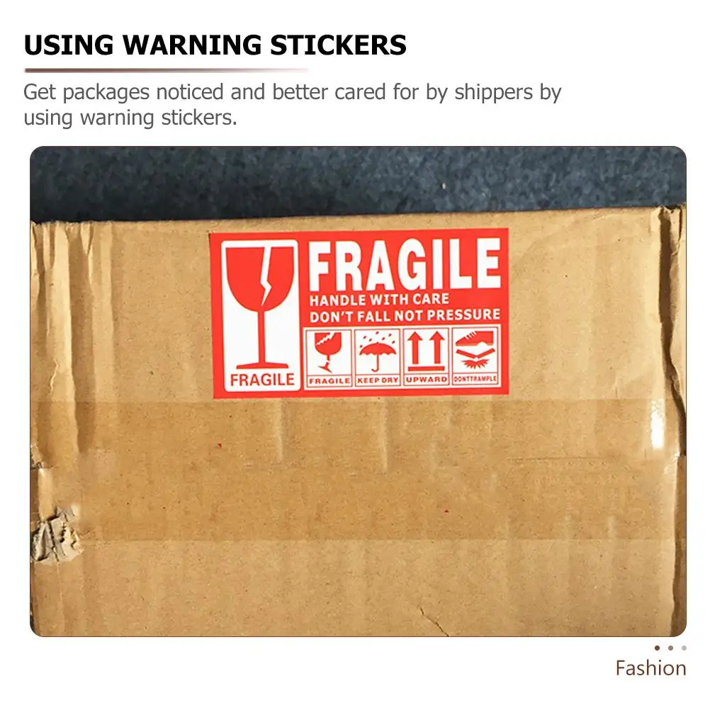 500Pcs Warning Labels Fragile Warning Stickers Packing Warning Stickers Self-adhesive Shipping Labels