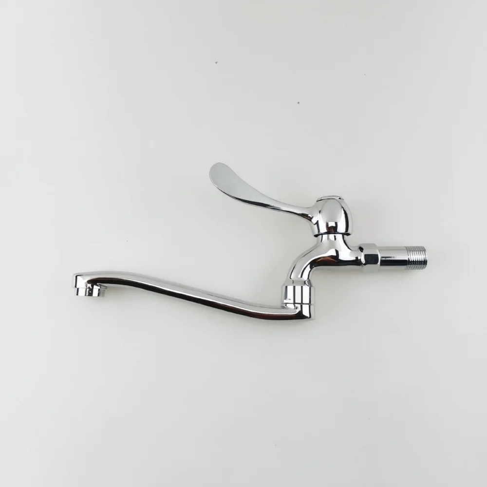 Single Cold Water Faucet Wall Mounted Extended Brass Tap For Kitchen Washing Machine Mop Pool Pipe Inlet Utility Valve
