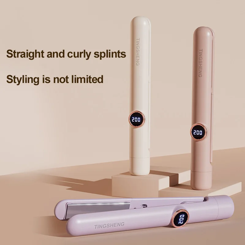 Splint Hair Straightener Roll Straight Dual-purpose Negative Ion Straightening LCD Curling Iron Bangs Iron Splint