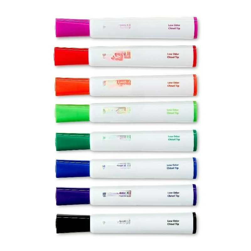Dry Erase Markers, Chisel Tip, Assorted Colors, 8 Count