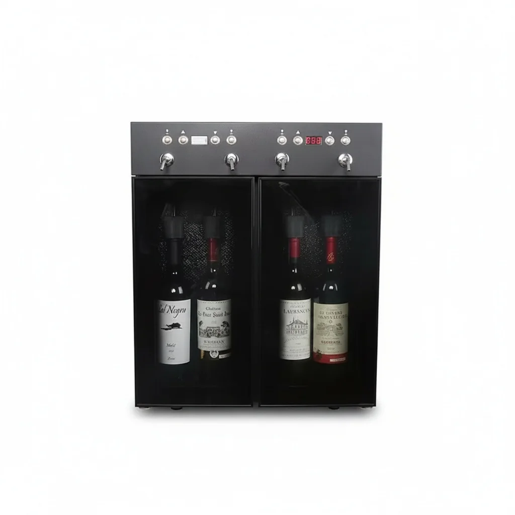 Wine Dispenser Machine, Dual-Zone Stainless Steel Tempered Glass Wine Cabinet, Constant Temperature Cooler for Home Use